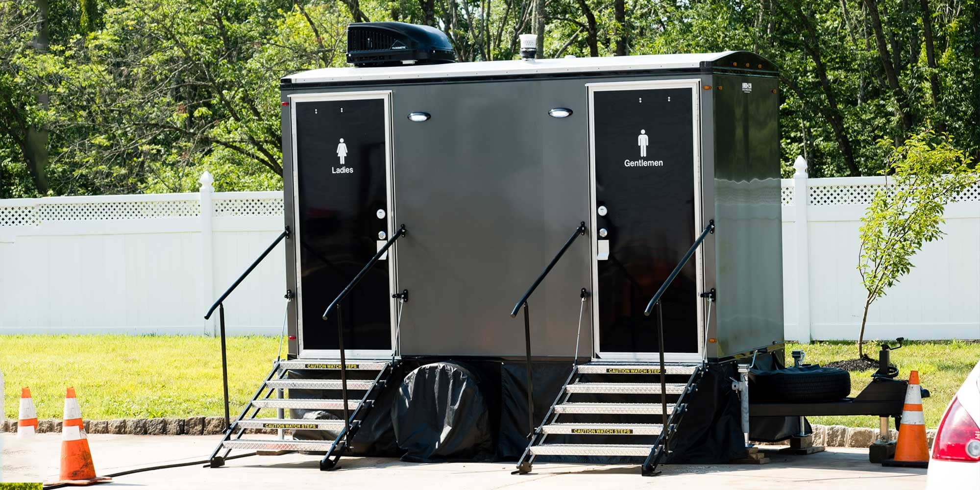 restroom trailer for construction sites