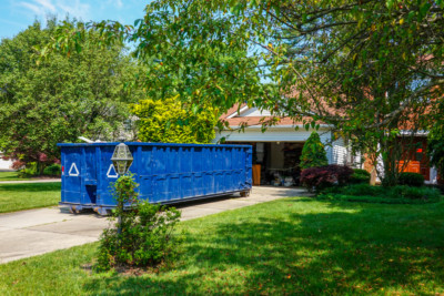 Family cleaning out their garage