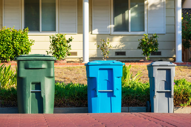 different sized curbside bins are available for rent