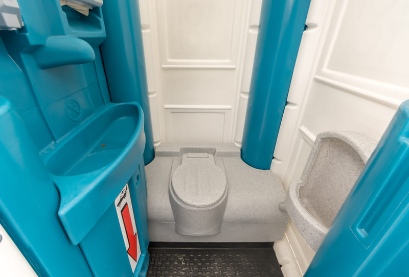 portable toilet with sink included