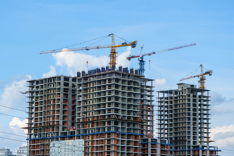 roll off dumpsters and porta potties are usually required for high rise construction projects